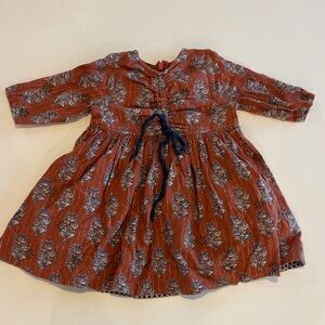 Pink chicken floral dress 6-12 months